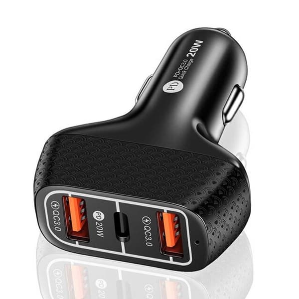 Autolaturi 3 USB SuperSnab 20W PD Quick Charge 3.0