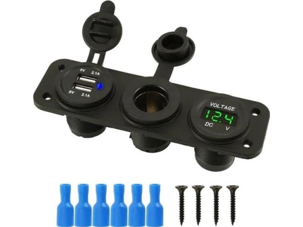 Aptel lader BIL LETTERSTØTTE USB 5V 2.1A sort PLS37A