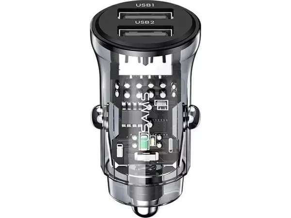 Usams Charger autolaturi USAMS C31 3A 2xUSB-A pikalataus musta/musta CC162CC01