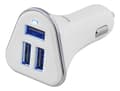 Pikkukuva 2 / 4: DELTACO autolaturi, 5,2A, 3xUSB Type A, 12-24V DC-sis.tulo, valk./hop.