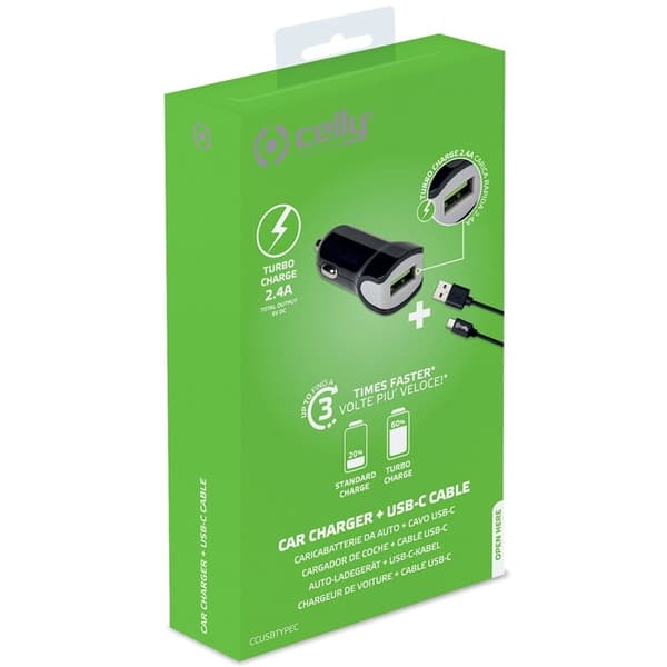 Celly Billader + USB-C-kabel 2,4A 12W