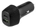 Miniatyrbild 1 av 6: DELTACO USB car charger, 1x USB-C, PD 18 W, 1x USB-A, 18 W, total 36 W