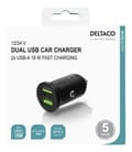 Miniatyrbillede 4 af 4: DELTACO USB car charger, 2x USB-A 18 W, fast charging, 36 W total
