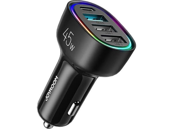 Autolaturi Joyroom JR-CL09 LED 4xUSB (PD, QC) 45W musta