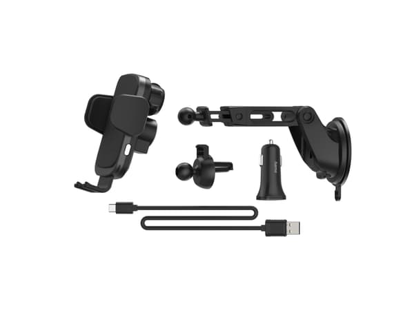 Hama Prime Line "FC10 Motion" - Trådløs ladeholder for bil - 10 watt - Fast Charge - svart/sølv