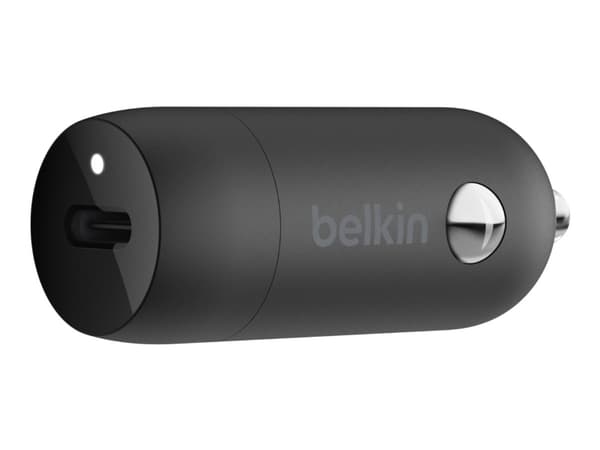 Belkin BoostCharge - Bilstrømadapter - 30 watt - 3 A - Fast Charge, Power Delivery 3.1 (24 pin USB-C) - svart