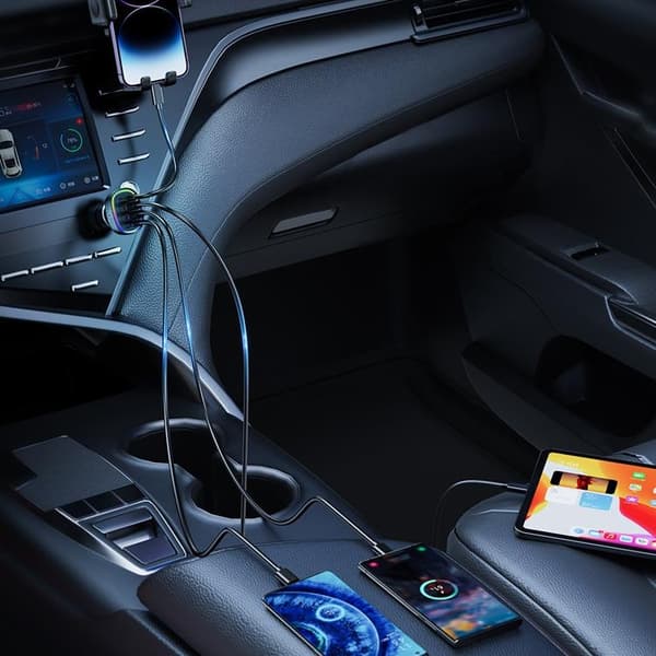 Joyroom Billaddare 4-Ports 2x USB/2x USB-C - Svart