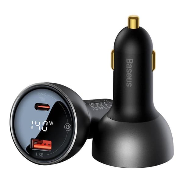 Baseus Billaddare 140W USB Till Typ-C Till USB-C Kabel 1m - Svart