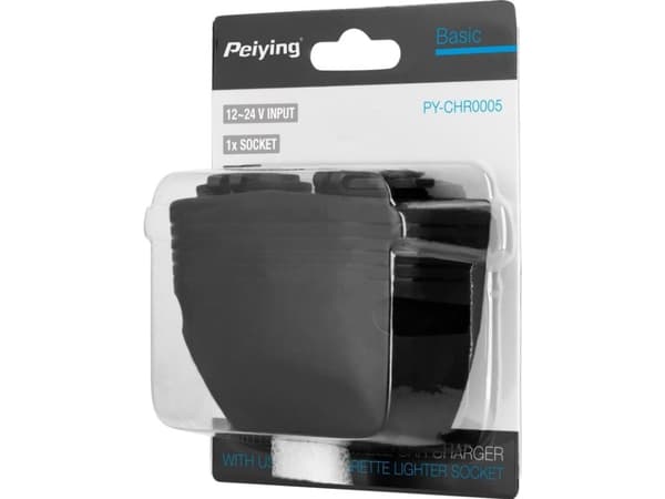 PeiYing billaddare 2xUSB 3100 mA + cigarettändaruttag