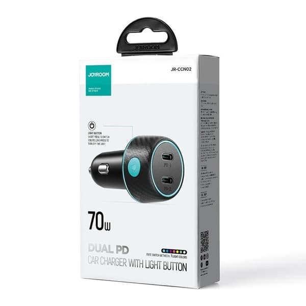 Joyroom Billaddare 2x USB-C 70W - Svart