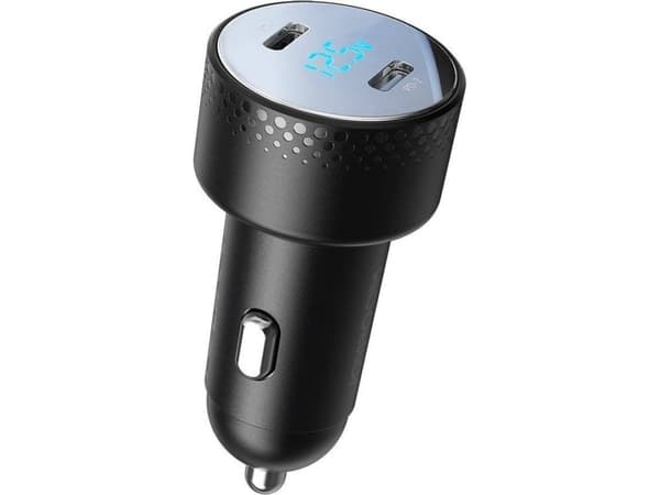 Joyroom lader Joyroom JR-CCD02 billader 2x USB-C 70W LED svart