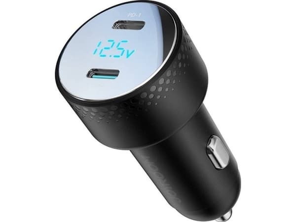 Joyroom lader Joyroom JR-CCD02 billader 2x USB-C 70W LED svart
