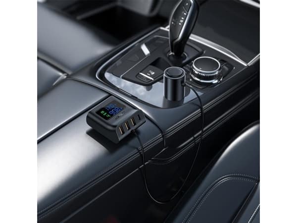Acefast Acefast autolaturi 90W USB Type C / 3x USB / tupakansytytinliitäntä, PPS, PD3.0, QC3.0, AFC, FCP latausasema musta (B8 musta)