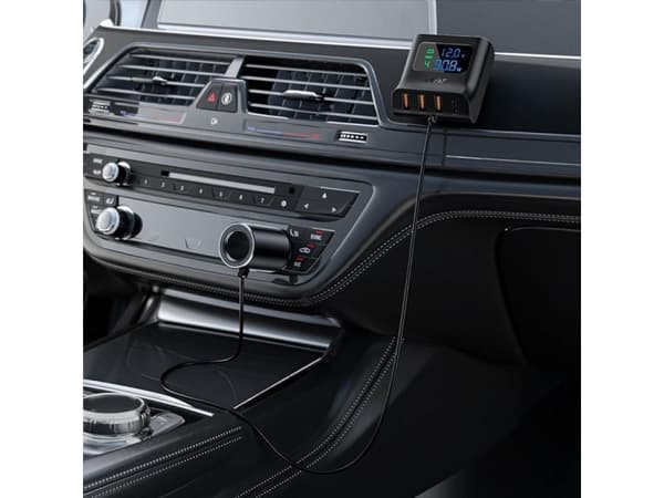 Acefast Acefast autolaturi 90W USB Type C / 3x USB / tupakansytytinliitäntä, PPS, PD3.0, QC3.0, AFC, FCP latausasema musta (B8 musta)