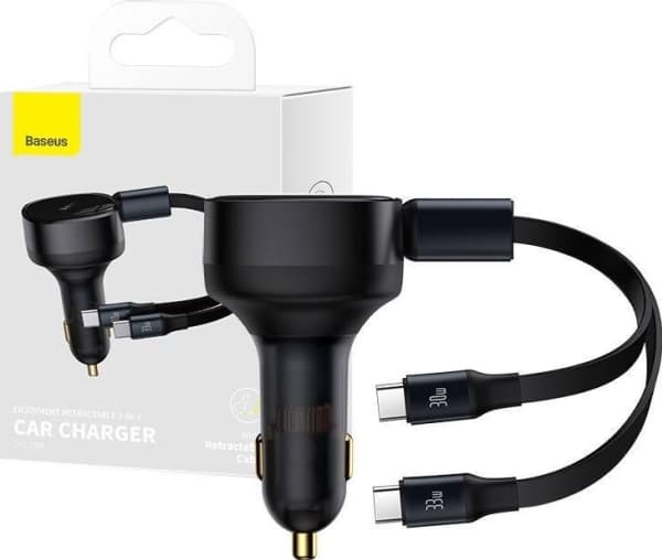 Baseus Enjoyment billader med USB-C-kabler, 33W (svart)