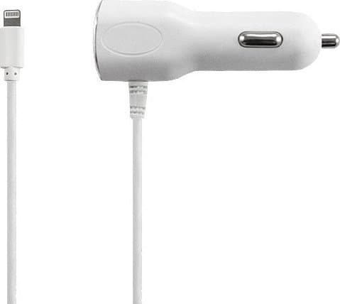 VEGA BILLADDARE 2A VIT VEGA FASTON IPHONE + USB 2000mAh