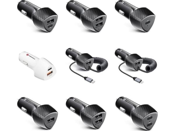 ForCell CARBON autolaturi USB QC 3.0 18W CC50-1A musta (Yhteensä 18W)
