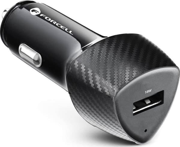 ForCell CARBON autolaturi USB QC 3.0 18W CC50-1A musta (Yhteensä 18W)