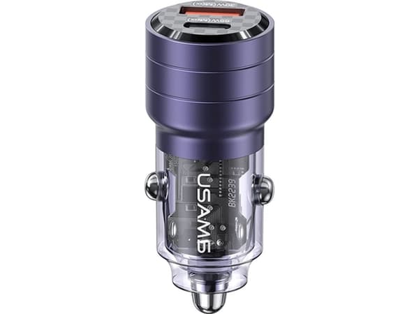 Usams-lader USAMS C36 billader USB-A+USB-C 95W Fast Charge lilla/lilla (US-CC176)