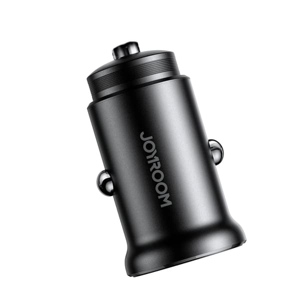 Joyroom Mini Metall Billaddare 30W 2x USB-C - Svart