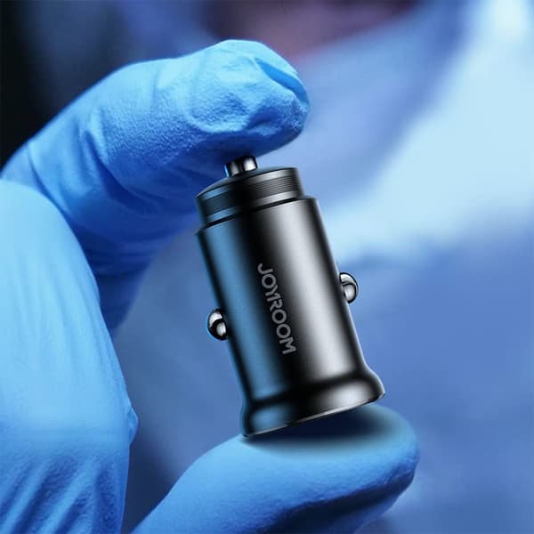 Joyroom Mini Metall Billaddare 30W 2x USB-C - Svart