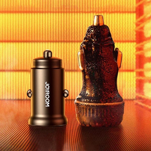 Joyroom Mini Metall Billaddare 30W 2x USB-C - Svart
