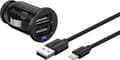 Miniatyrbild 1 av 7: Goobay Apple Lightning billadare (12 W) Adapter för billaddare och Apple Lightning-kabel 1,0 m (svart)