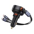 Miniatyrbild 11 av 11: Baseus Enjoyment USB-A Billaddare med USB-C/Lightning 60W Kabel - Svart