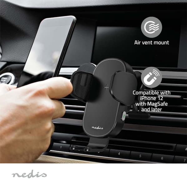 Nedis Langaton Autolaturi | 7.5 / 10 / 15 W | 1.5 / 1.67 / 2 A | 1.00 m | FOD / Ylijännite / Ylikuumenemissuoja / Ylivirta | USB Type-C™ | Sisältää ka