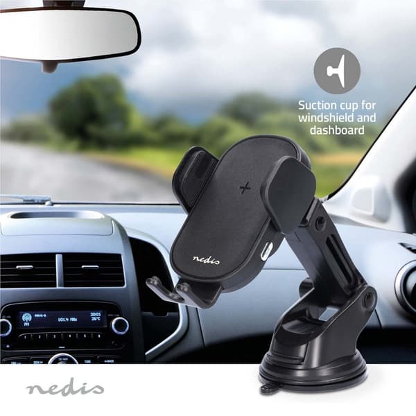 Nedis Langaton Autolaturi | 7.5 / 10 / 15 W | 1.5 / 1.67 / 2 A | 1.00 m | FOD / Ylijännite / Ylikuumenemissuoja / Ylivirta | USB Type-C™ | Sisältää ka