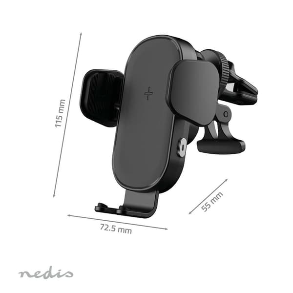 Nedis Langaton Autolaturi | 7.5 / 10 / 15 W | 1.5 / 1.67 / 2 A | 1.00 m | FOD / Ylijännite / Ylikuumenemissuoja / Ylivirta | USB Type-C™ | Sisältää ka