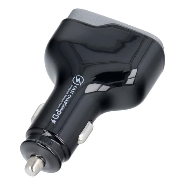 Billaddare USB-C USB QC/2x USB-C - Svart