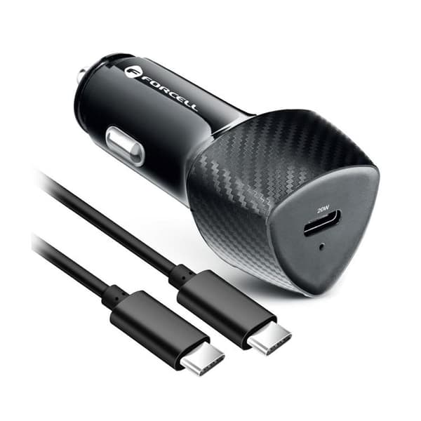Forcell Billaddare USB-C Med Kabel Typ-C - Svart