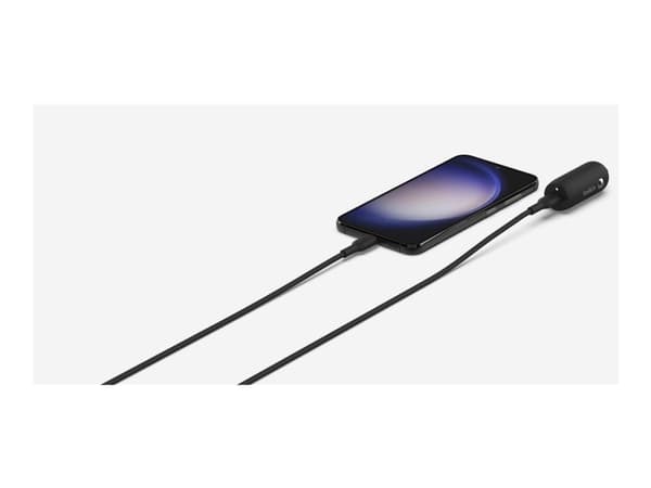 Belkin BoostCharge - Strömadapter för bil - 30 Watt - 3 A - Fast Charge, Strömmatning 3.1 (24 pin USB-C) - svart Svart