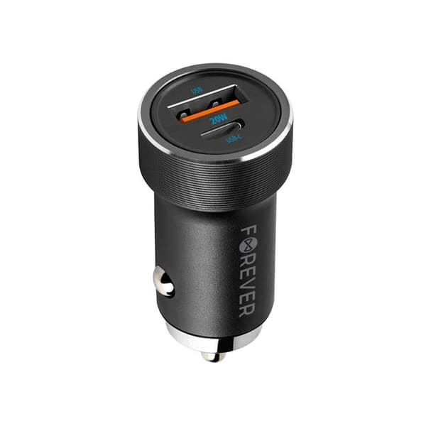 Forever Billaddare 1xUSB-C 1xUSB 20W + USB-C till USB-C Kabel 60W