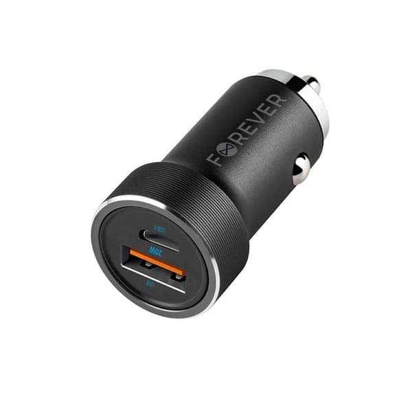 Forever Billaddare 1xUSB-C 1xUSB 20W + USB-C till USB-C Kabel 60W