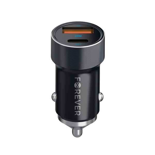 Forever Billaddare 1xUSB-C 1xUSB 20W + USB-C till USB-C Kabel 60W