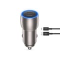 Miniatyrbild 1 av 2: XO Billaddare 2x USB-C 40W + Lightning Kabel CC51 - Grå