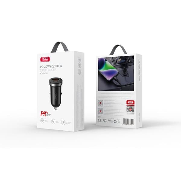 XO Billaddare 30W 1x USB 1x USB-C CC56 - Svart