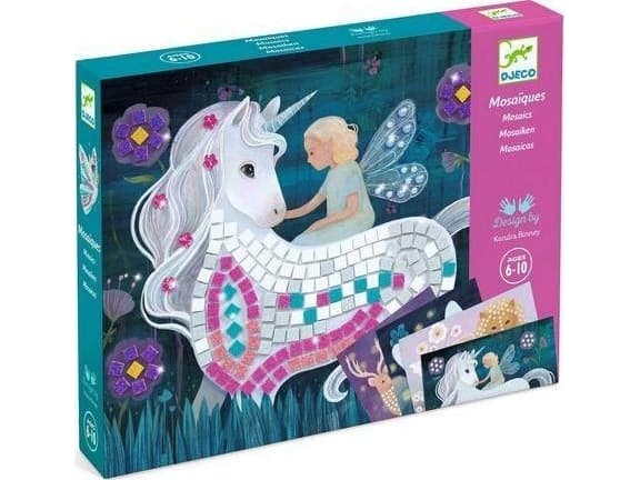 DJECO The Enchanted World Mosaic Kit, Children''s diamond painting kit, 6 år, Flerfarget