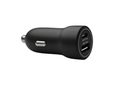 dbramante1928 re-charge - Bilstrømadapter - 30 watt - 2 utgangskontakter (24 pin USB-C, USB) - svart