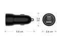 Miniatyrbilde 2 av 5: dbramante1928 re-charge - Bilstrømadapter - 30 watt - 2 utgangskontakter (24 pin USB-C, USB) - svart