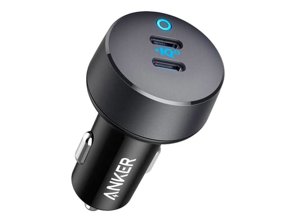 Anker PowerDrive III Duo - Bilstrømadapter - 40 watt - 5 A - IQ 3.0, Fast Charge, PD - 2 utgangskontakter (24 pin USB-C)