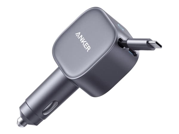 Anker Nano - Bilstrømadapter - 75 watt - 3 A - Ultra Fast Charge - 2 utgangskontakter (24 pin USB-C)