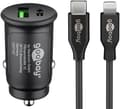 Miniatyrbild 2 av 8: Goobay Dual USB snabbladdare för bil Lightning (27 W) laddningsadapter för bil med 1x USB-C™ och 1x USB-A, USB-C™ Lightning-kabel, 1 m, svart