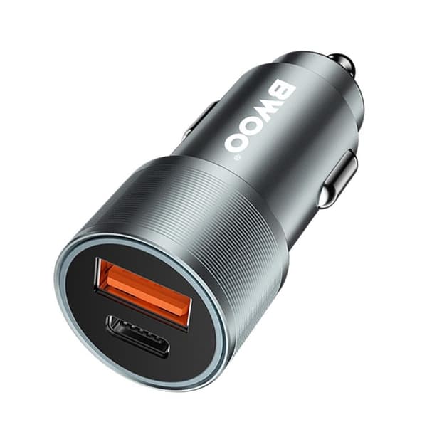 BWOO Snabb Billaddare 38W QC 18W + PD 20W - Grå
