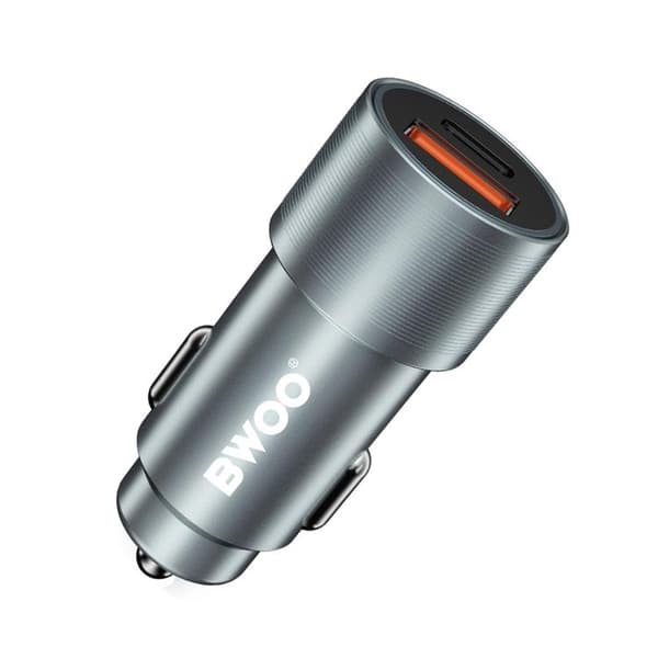 BWOO Snabb Billaddare 38W QC 18W + PD 20W - Grå