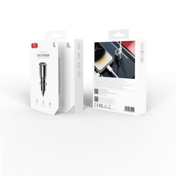 XO Billaddare USB Till USB-C 95W PD QC Tarnish - Svart