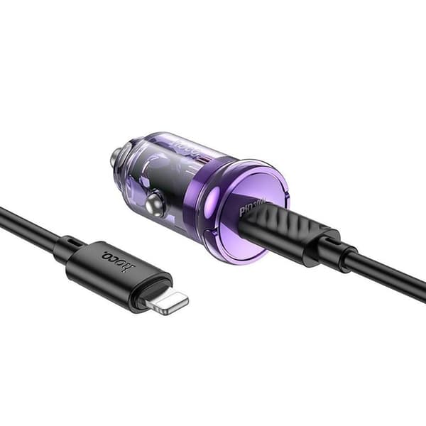 Hoco Billaddare 30W USB-C + Kabel USB-C Till Lightning Z53 - Lila