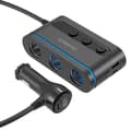 Miniatyrbild 1 av 10: Choetech Billaddare 2xUSB-C 1xUSB-A 3xcigarette lighter - Svart